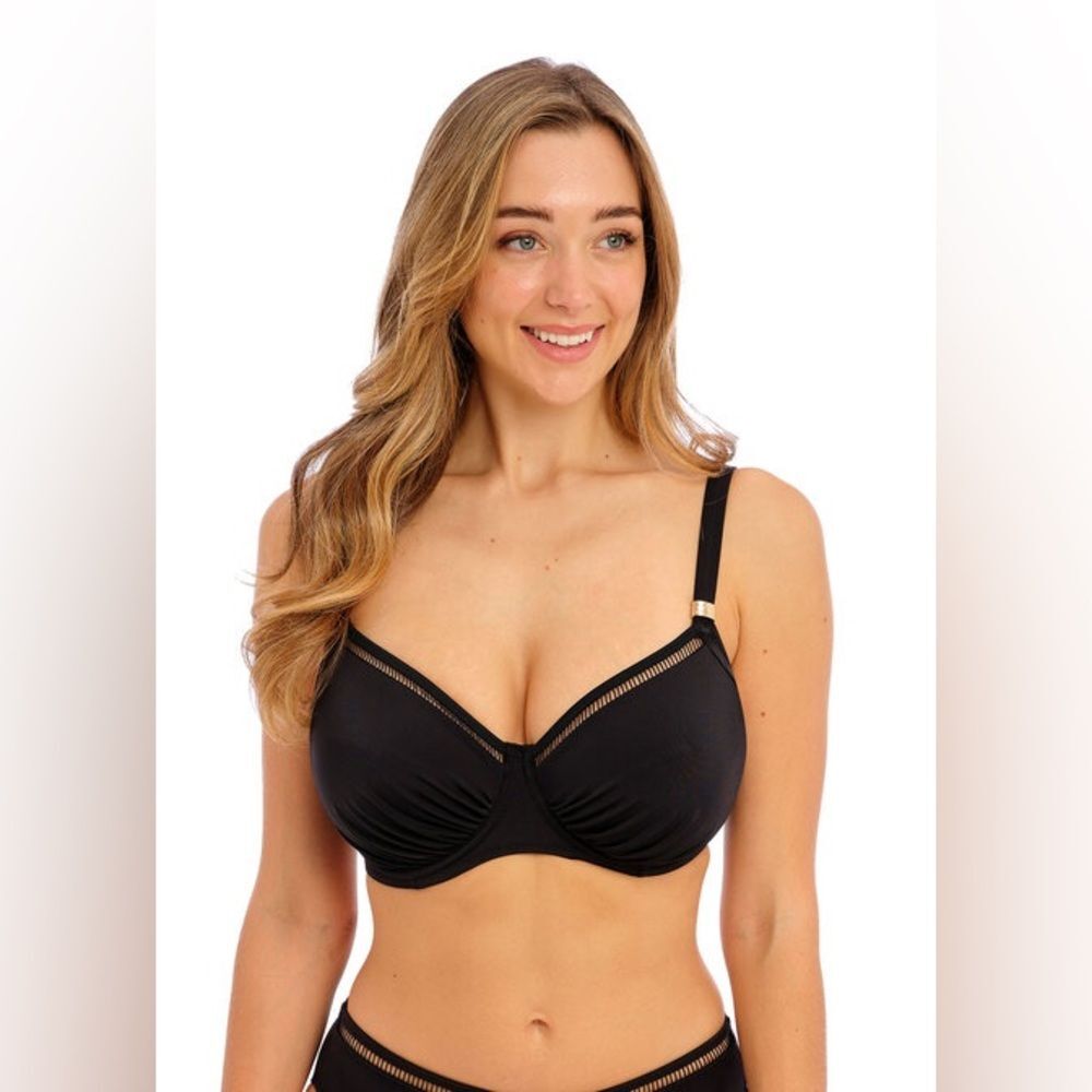 New Fantasie East Hampton Full Cup Bikini top, Black, 44 D supportive classy